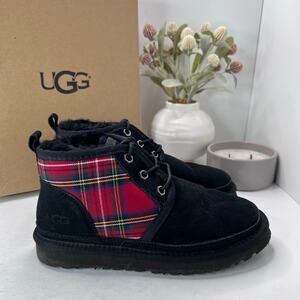 UGG Neumel Lace Up Round Toe Boot S/N 1094269 Black Women 7 NWB